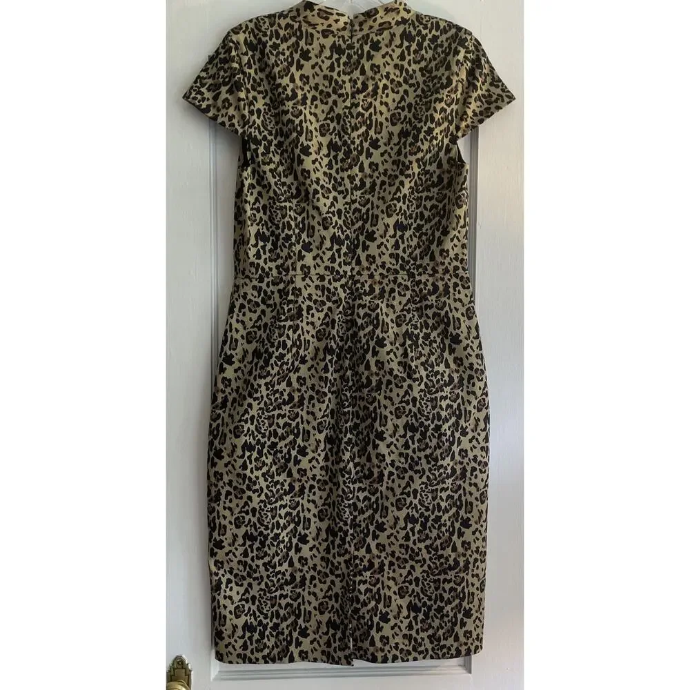 J Crew Leopard Print Dress AK630 Size 8